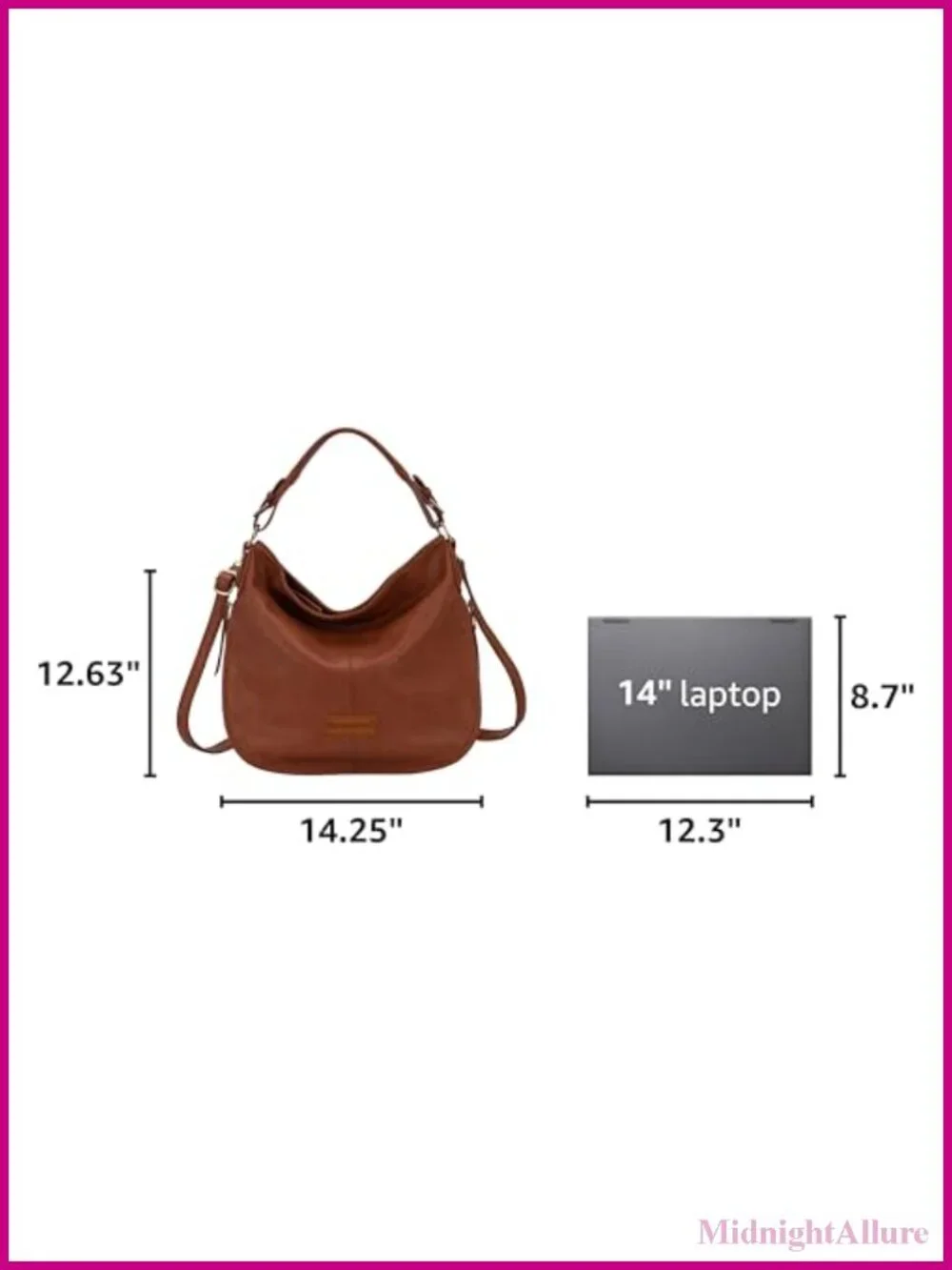Vegan Leather Hobo Shoulder Bag Crossbody Purse Expandable